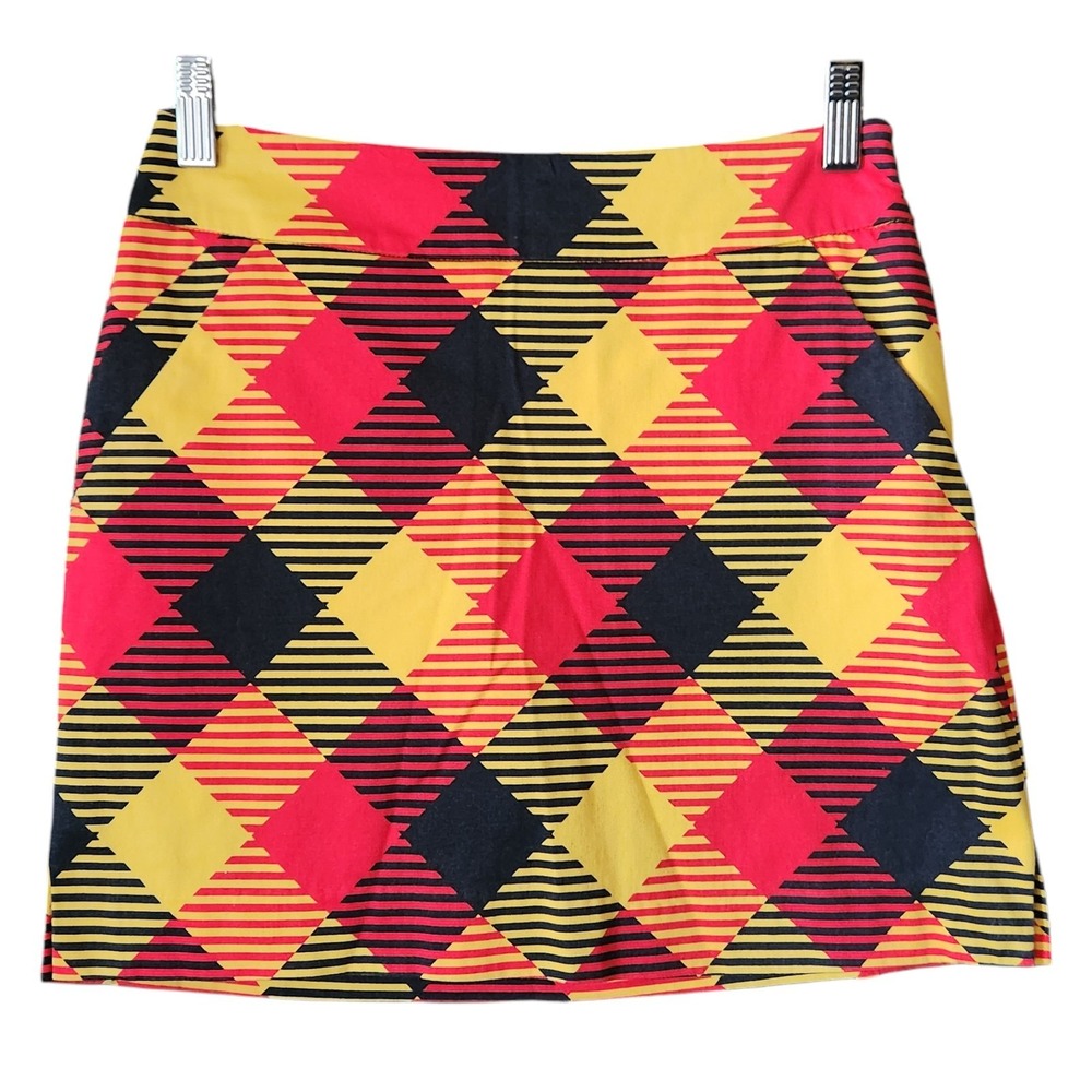 Loudmouth Golf Skort Women's US‎ sz 0 Plaid Stretch Preppy Funky